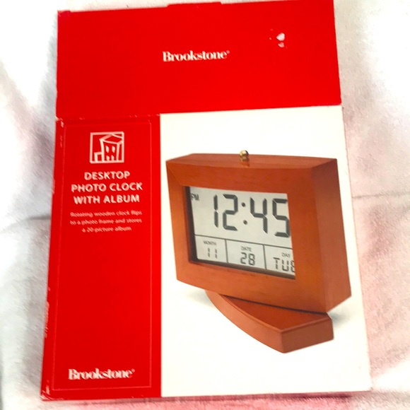 Brookstone Accents Brookstone Desktop Clock And Photo Album Poshmark
